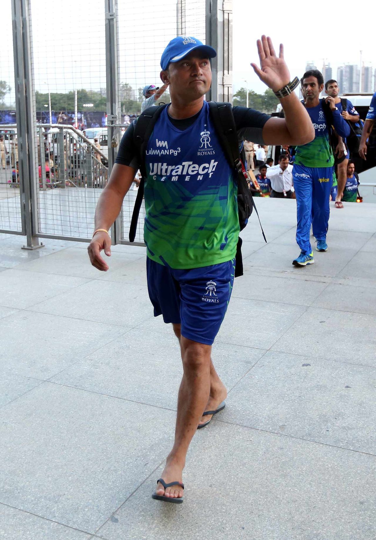 Pravin Tambe arrives for the match, Royal Challengers Bangalore v Rajasthan Royals, IPL, Pune, May 20, 2015
