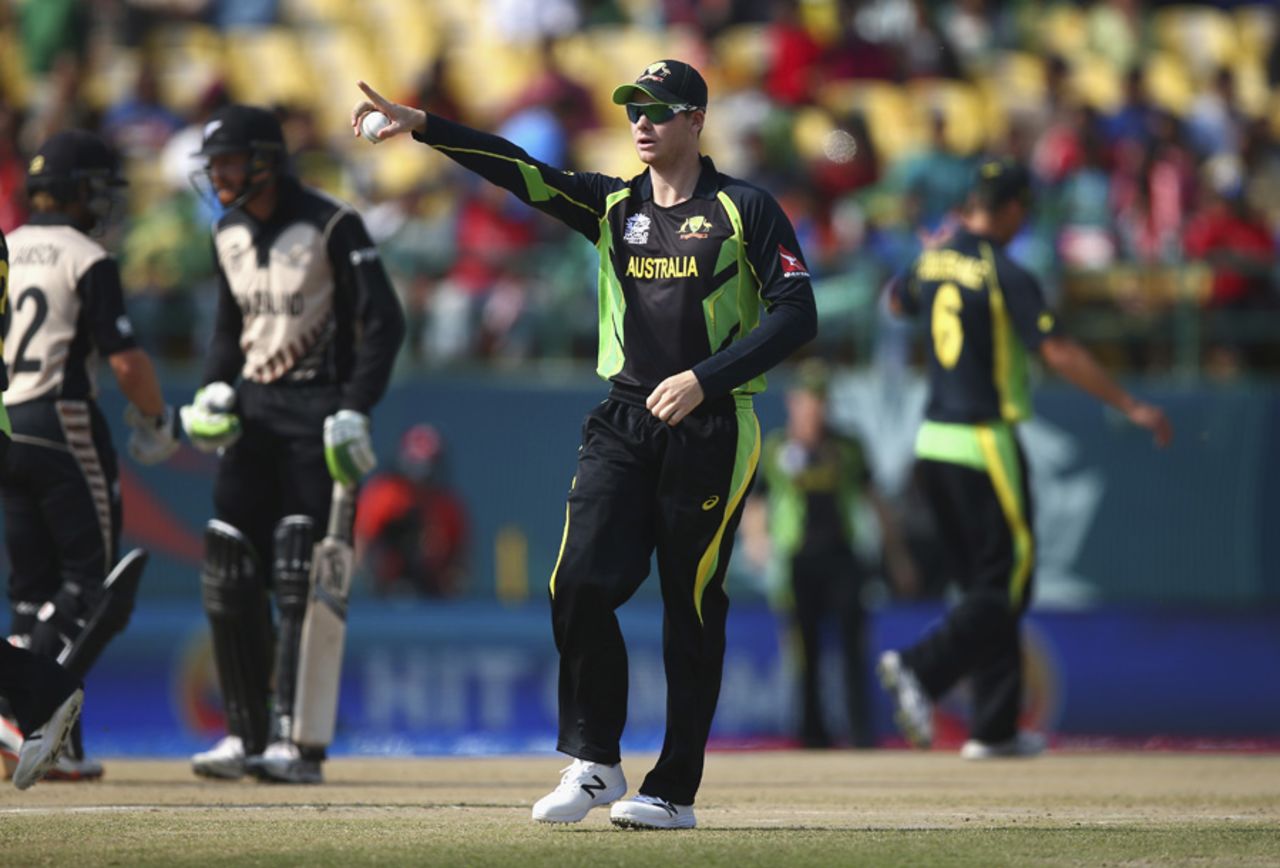 Steven Smith marshals his troops, Australia v New Zealand, World T20 2016, Group 2, Dharamsala, March 18, 2016
