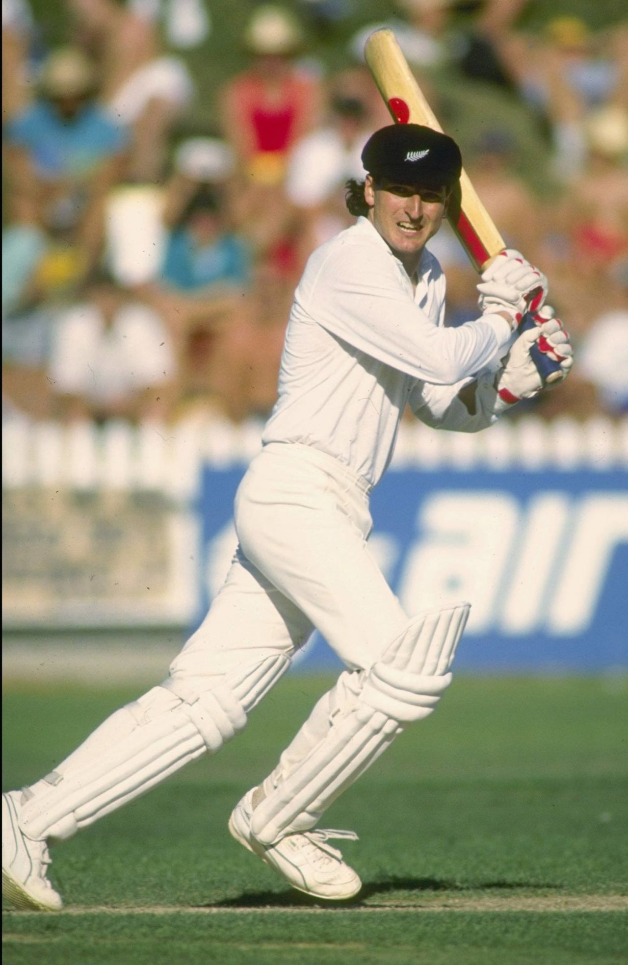 Ken Rutherford bats, New Zealand v England, third Test, day two, Welllington, March 4, 1988