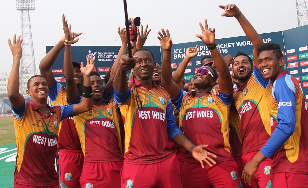 Selfie time: West Indies players get together for a group photo, India v West Indies, Under-19 World Cup 2016, final, Mirpur, February 14, 2016