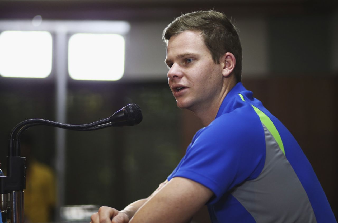 Steven Smith speaks at a press conference, Bangalore, March 20, 2016