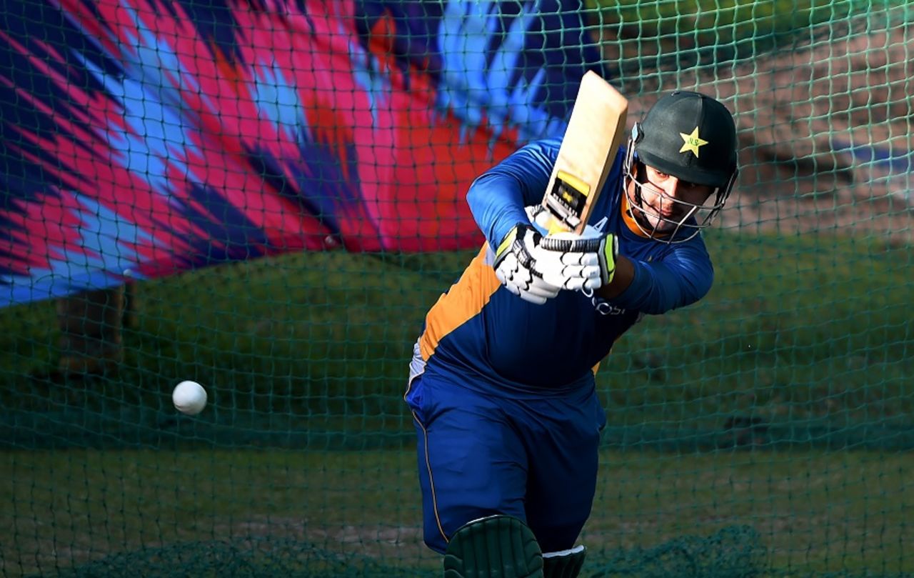 Sharjeel Khan tunes up in the nets, Mohali, March 21, 2016