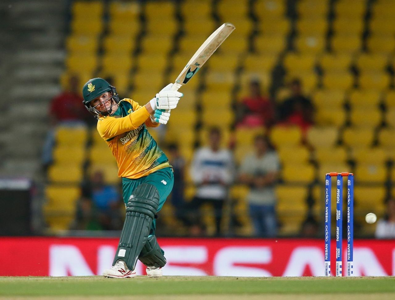 Mignon du Preez hits through the leg side, Australia v South Africa, Women's World T20, Nagpur, March 18, 2016