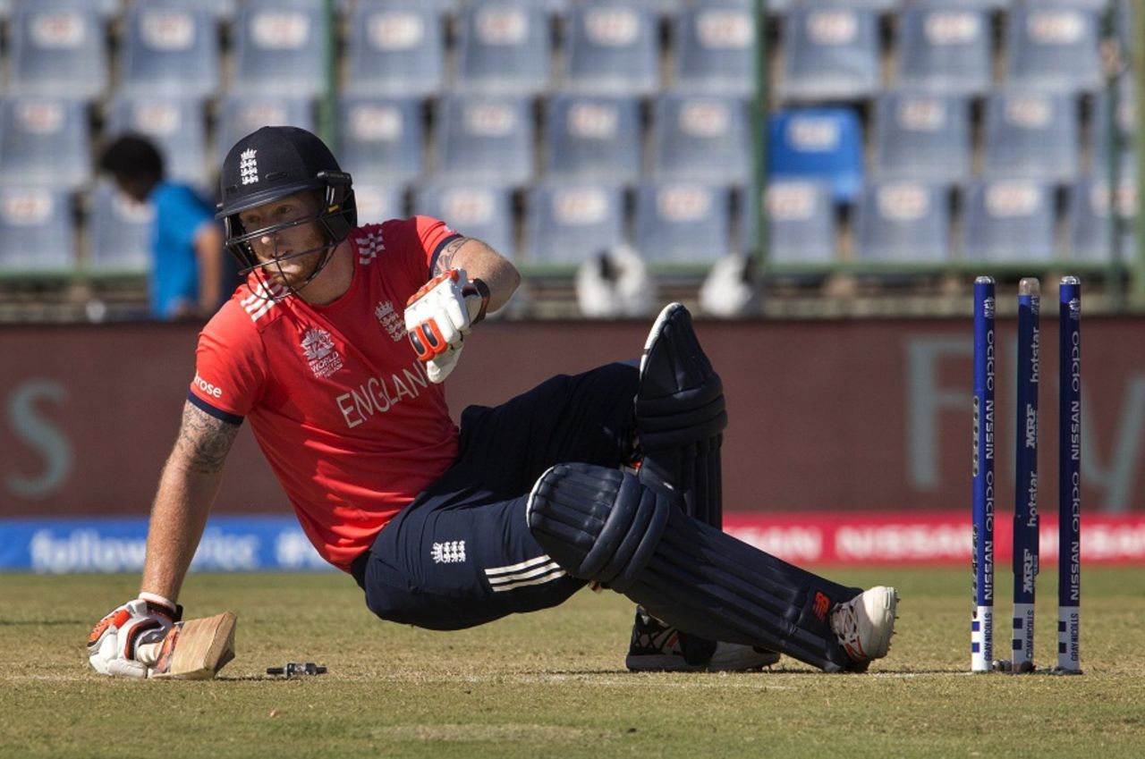 Ben Stokes was bowled by a ball that kept low, Afghanistan v England, World T20 2016, Group 1, Delhi, March 23, 2016