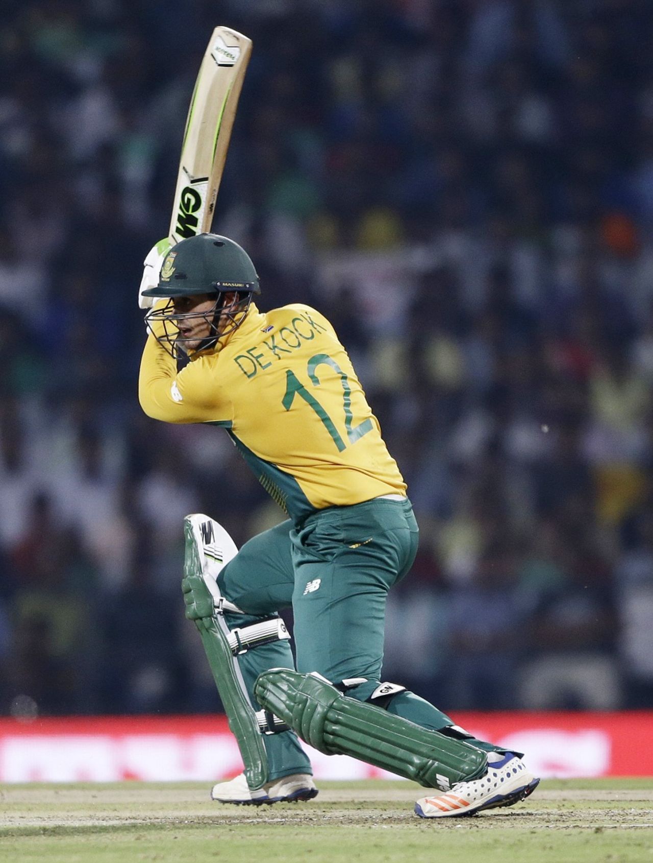 Quinton de Kock drives through the off side, South Africa v West Indies, World T20 2016, Group 1, Nagpur, March 25, 2016