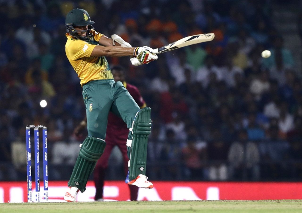 David Wiese plays a pull, South Africa v West Indies, World T20 2016, Group 1, Nagpur, March 25, 2016