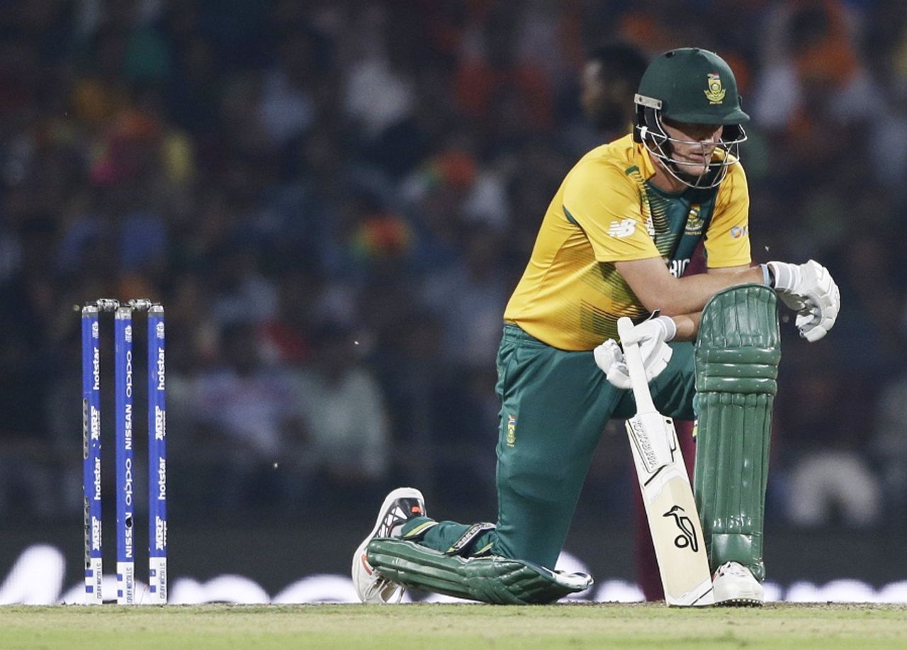 Chris Morris made an unbeaten 12, South Africa v West Indies, World T20 2016, Group 1, Nagpur, March 25, 2016