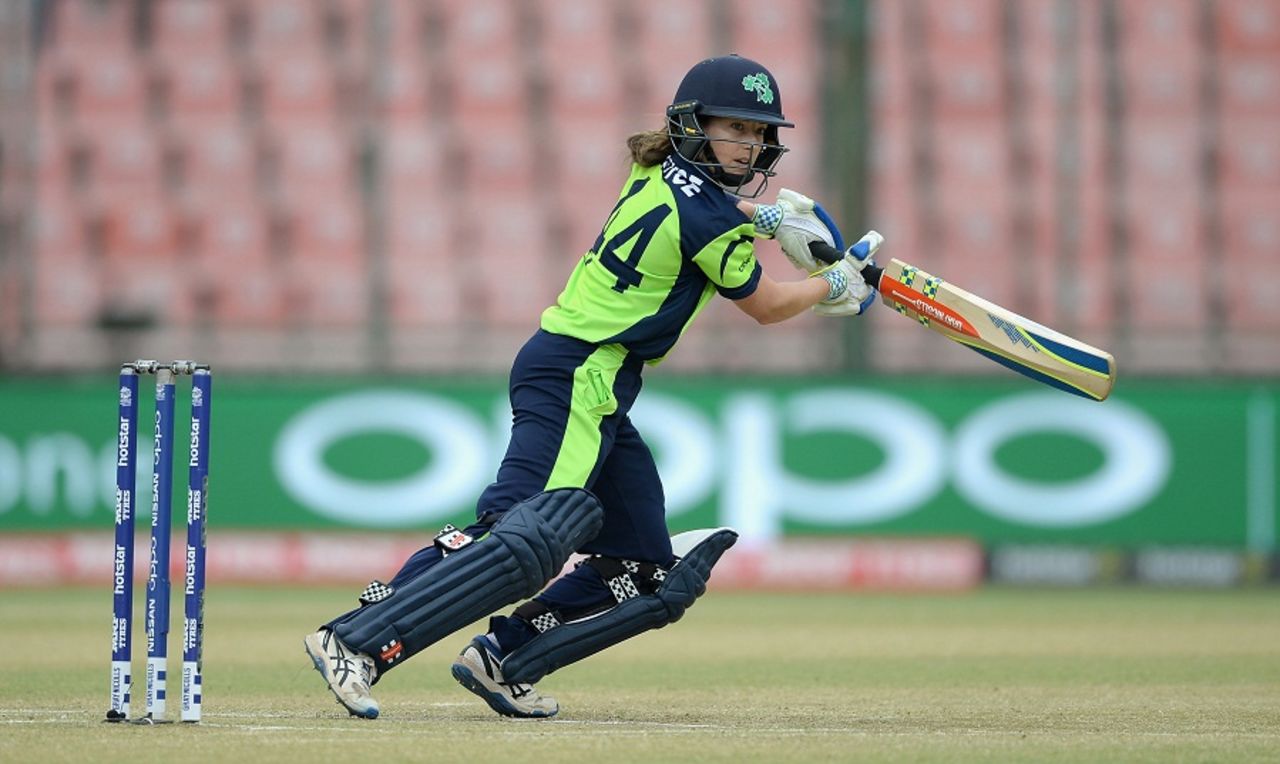 Cecelia Joyce plays the ball into the off side, Australia v Ireland, Women's World T20 2016, Group A, Delhi, March 26, 2016