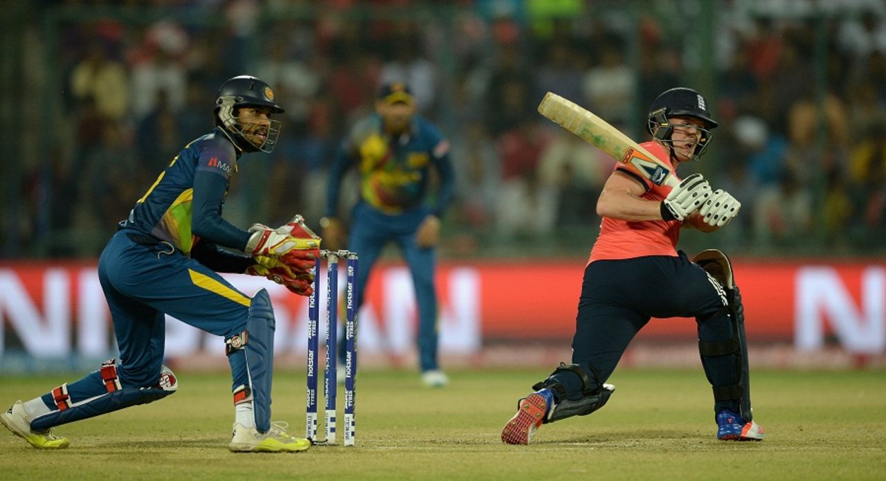 Jason Roy employs the reverse sweep, England v Sri Lanka, World T20 2016, Group 1, Delhi, March 26, 2016