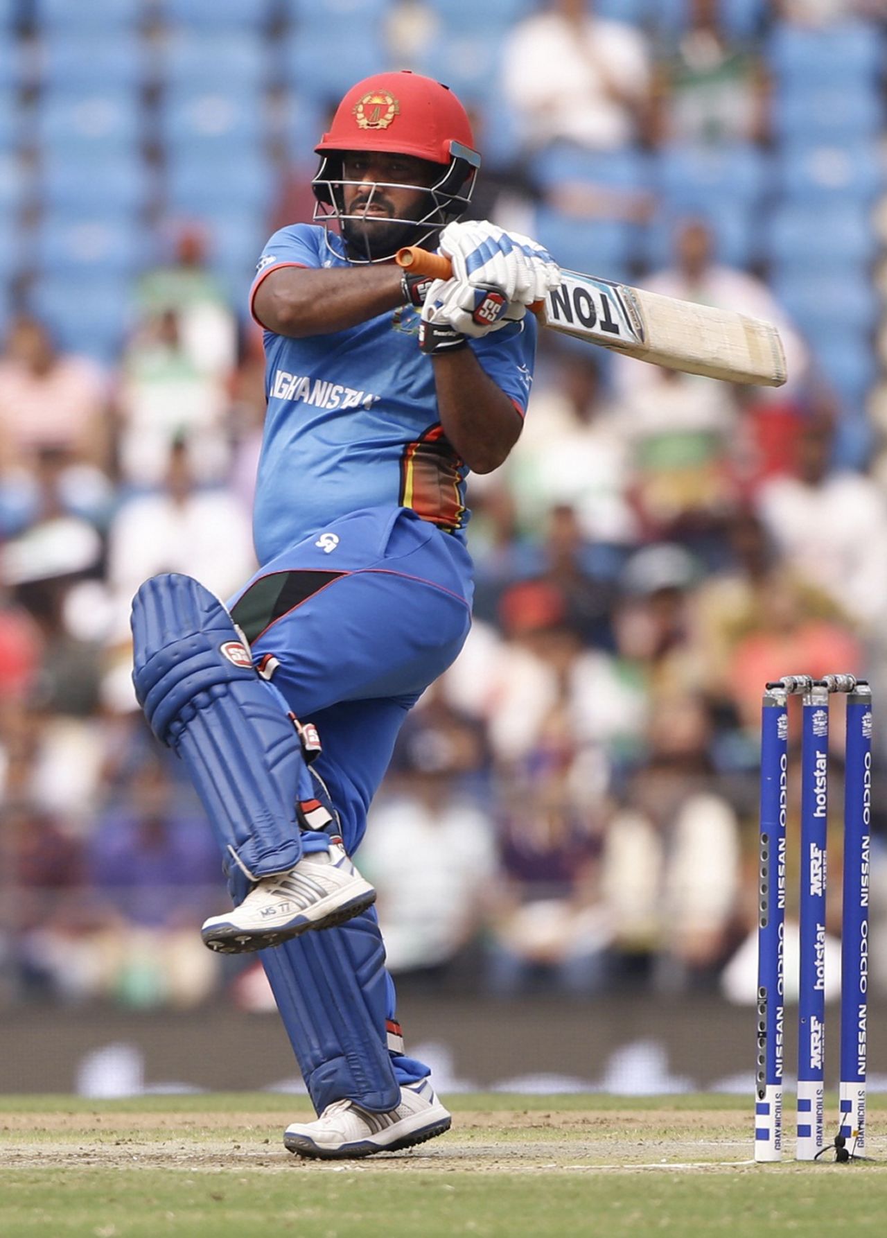 Mohammad Shahzad plays a pull shot, Afghanistan v West Indies, World T20 2016, Group 1, Nagpur, March 27, 2016