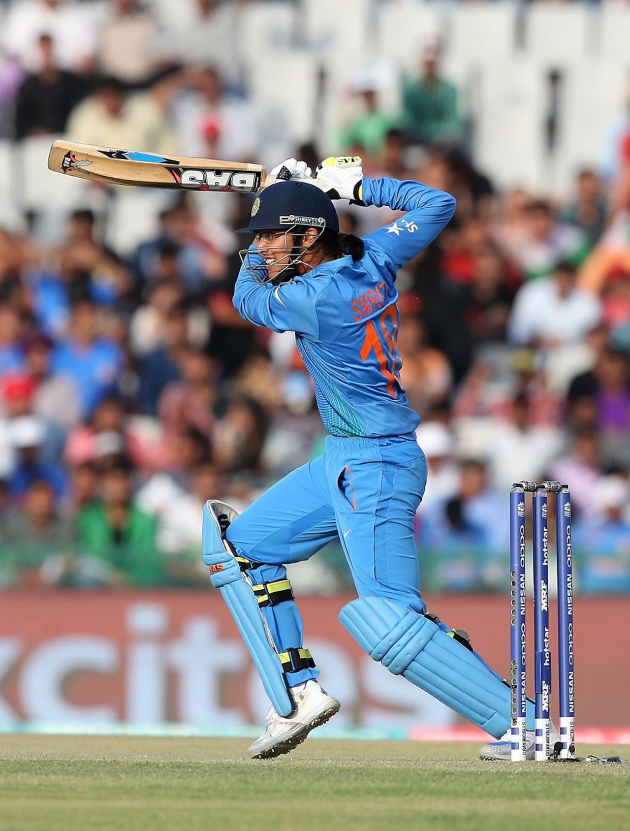 Smriti Mandhana goes through the off side, India v West Indies, Women's World T20 2016, Group B, Mohali, March 27, 2016