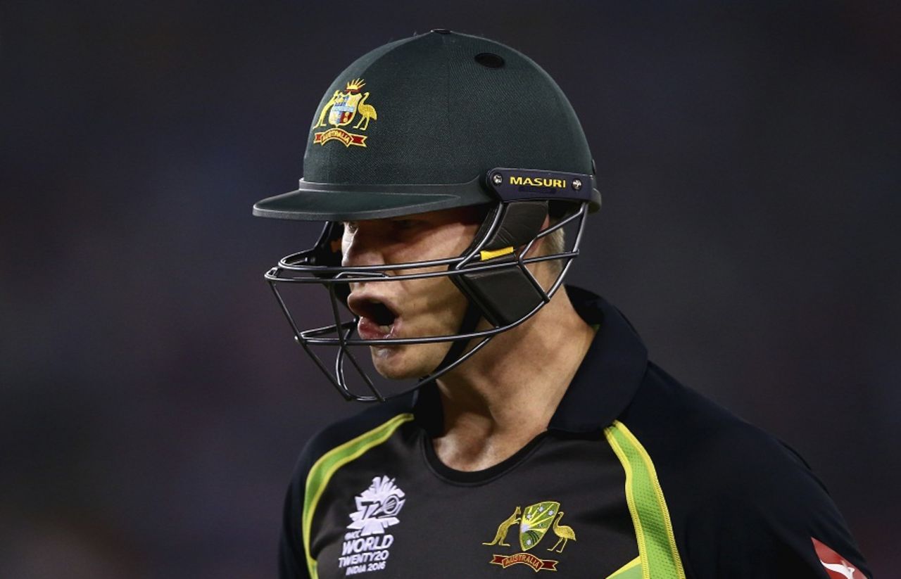 Steven Smith was unhappy to be judged caught behind, Australia v India, World T20 2016, Group 2, Mohali, March 27, 2016