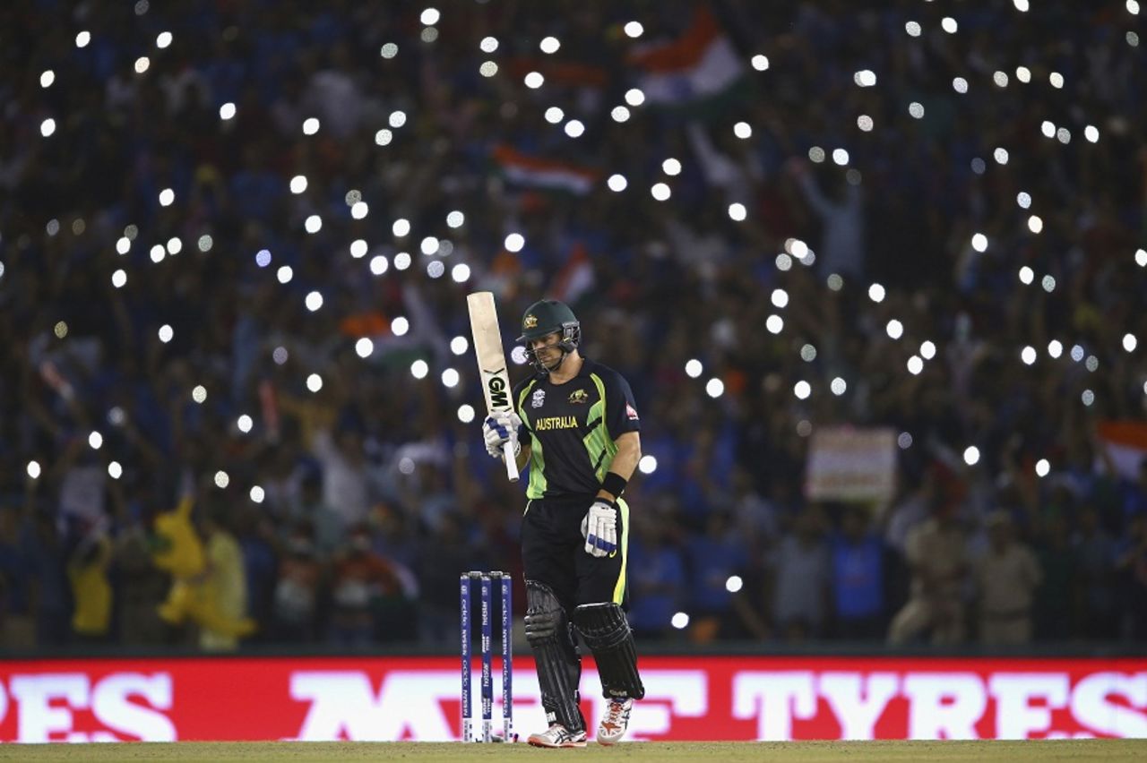 In the spotlight: Shane Watson takes strike, Australia v India, World T20 2016, Group 2, Mohali, March 27, 2016