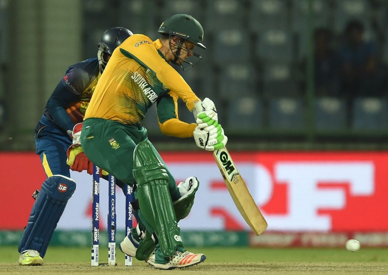 Quinton de Kock made 9 off 6 balls, South Africa v Sri Lanka, World T20 2016, Group 1, Delhi, March 28, 2016