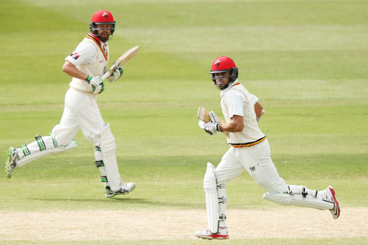 Jake Weatherald and Alex Ross shared a 121-run partnership that kept South Australia in the match, South Australia v Victoria, Sheffield Shield Final, Adelaide, 4th day, March 29, 2016