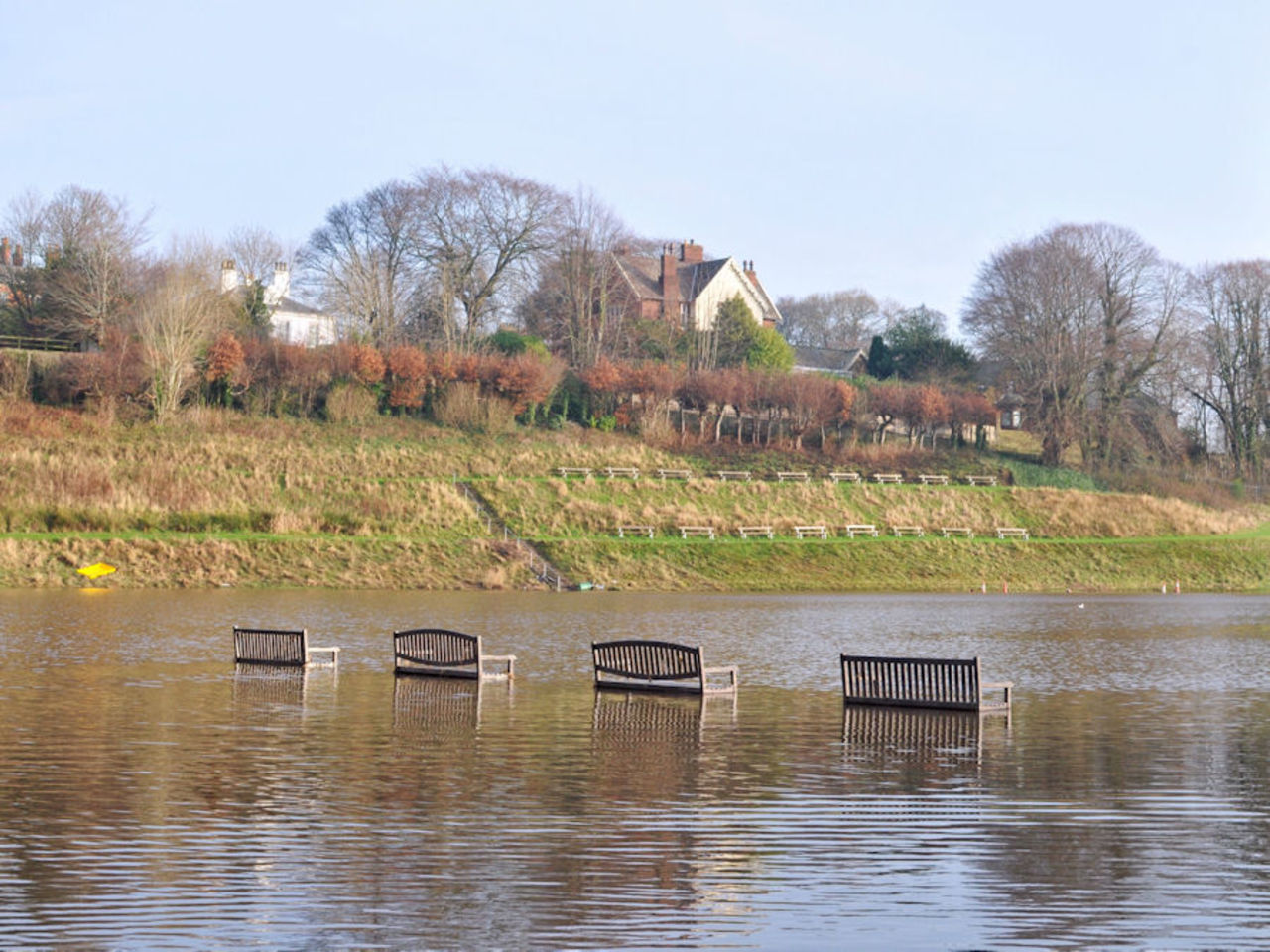 Carlisle CC is flooded by Storm Desmond, as the River Eden overflows December 2015