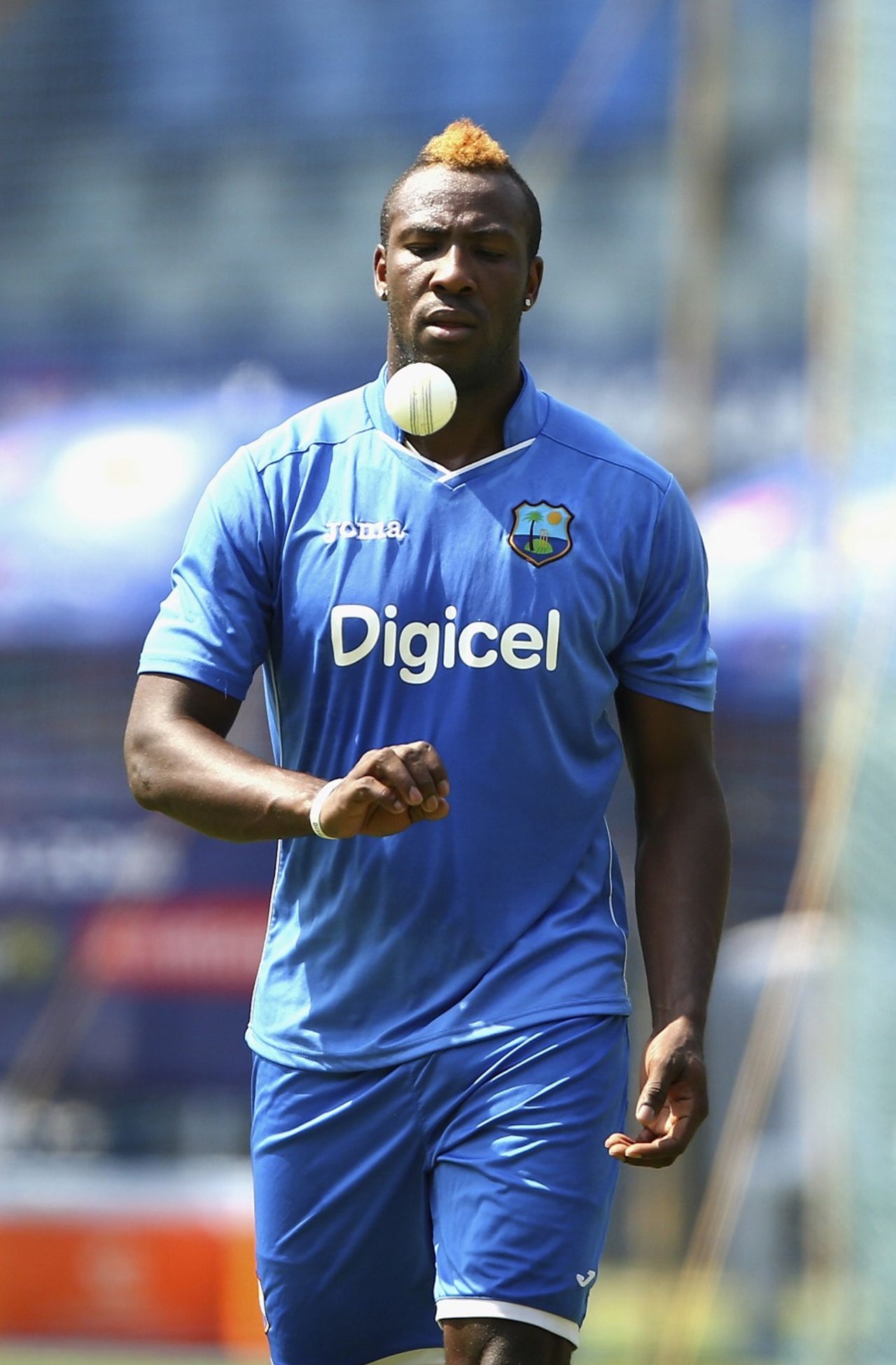 (Mo)Hawk Eye: The camera loves Andre Russell's hairdo, India v West Indies, World T20 2016 semi-final, Mumbai, March 30, 2016