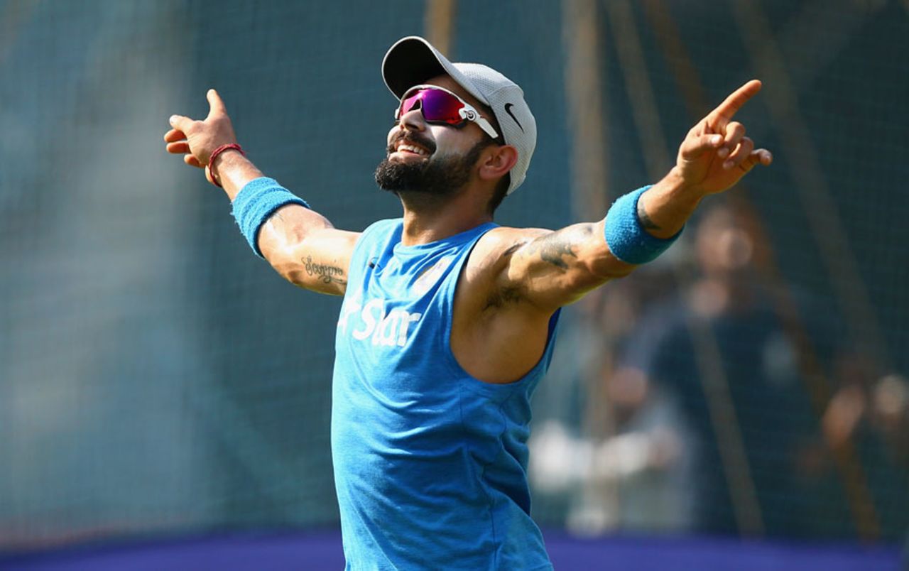 On top of the world: Virat Kohli finds more reasons to celebrate during practice, Mumbai, March 30, 2016