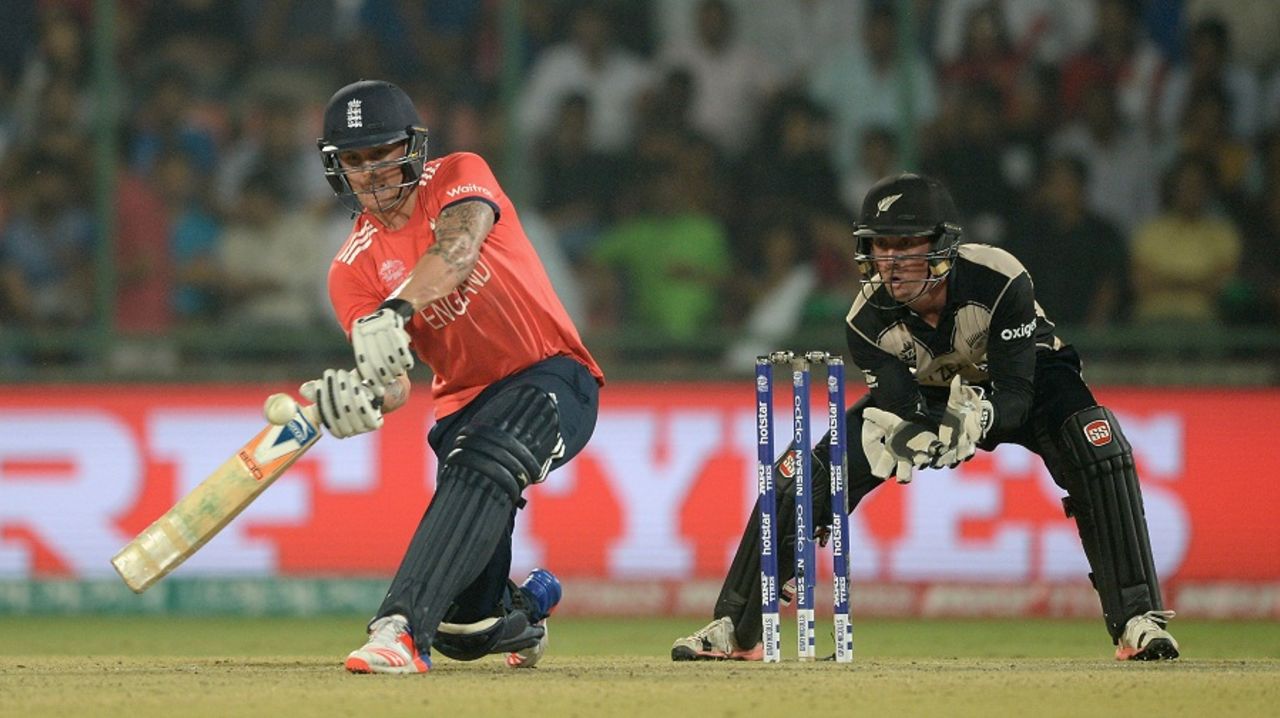 Jason Roy shapes up to play a slog sweep, England v New Zealand, World T20 2016, semi-final, Delhi, March 30, 2016