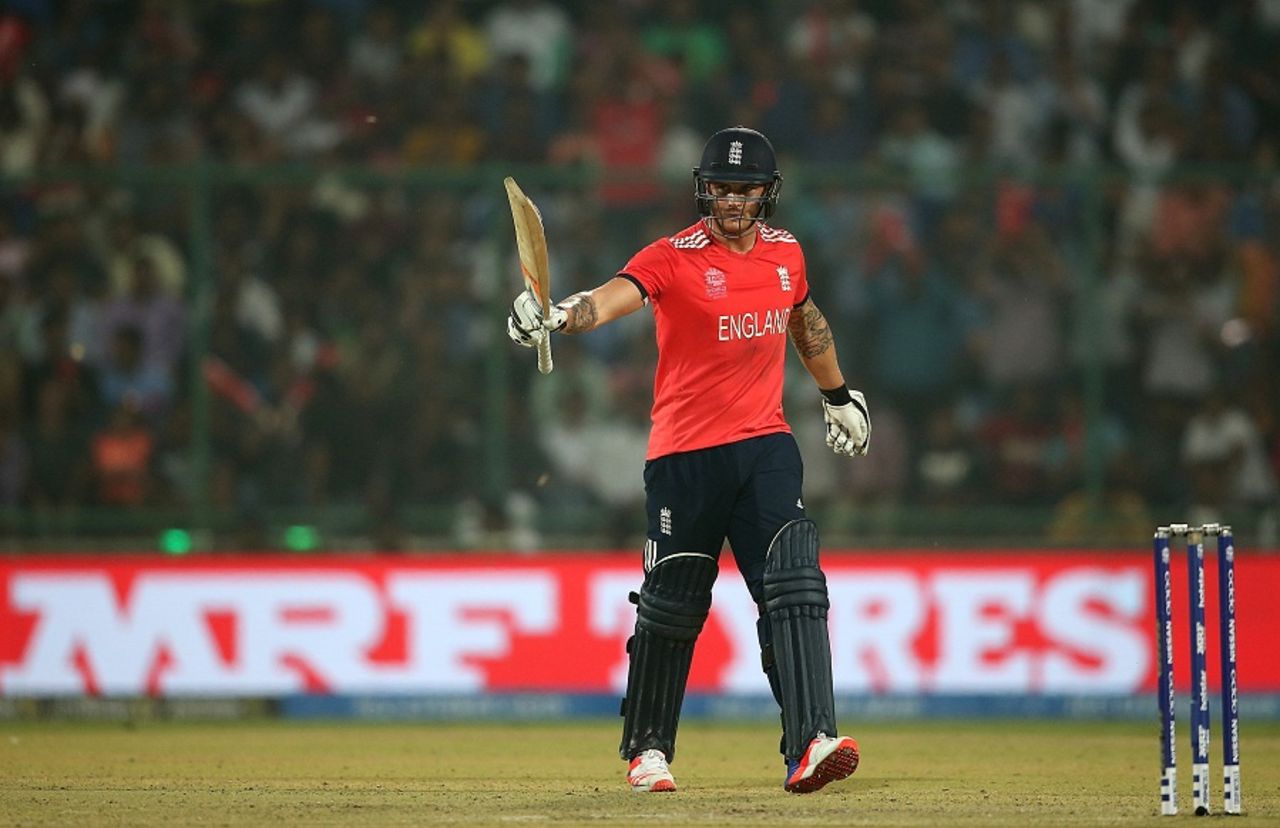 Jason Roy reached his half-century in 26 balls, England v New Zealand, World T20 2016, semi-final, Delhi, March 30, 2016