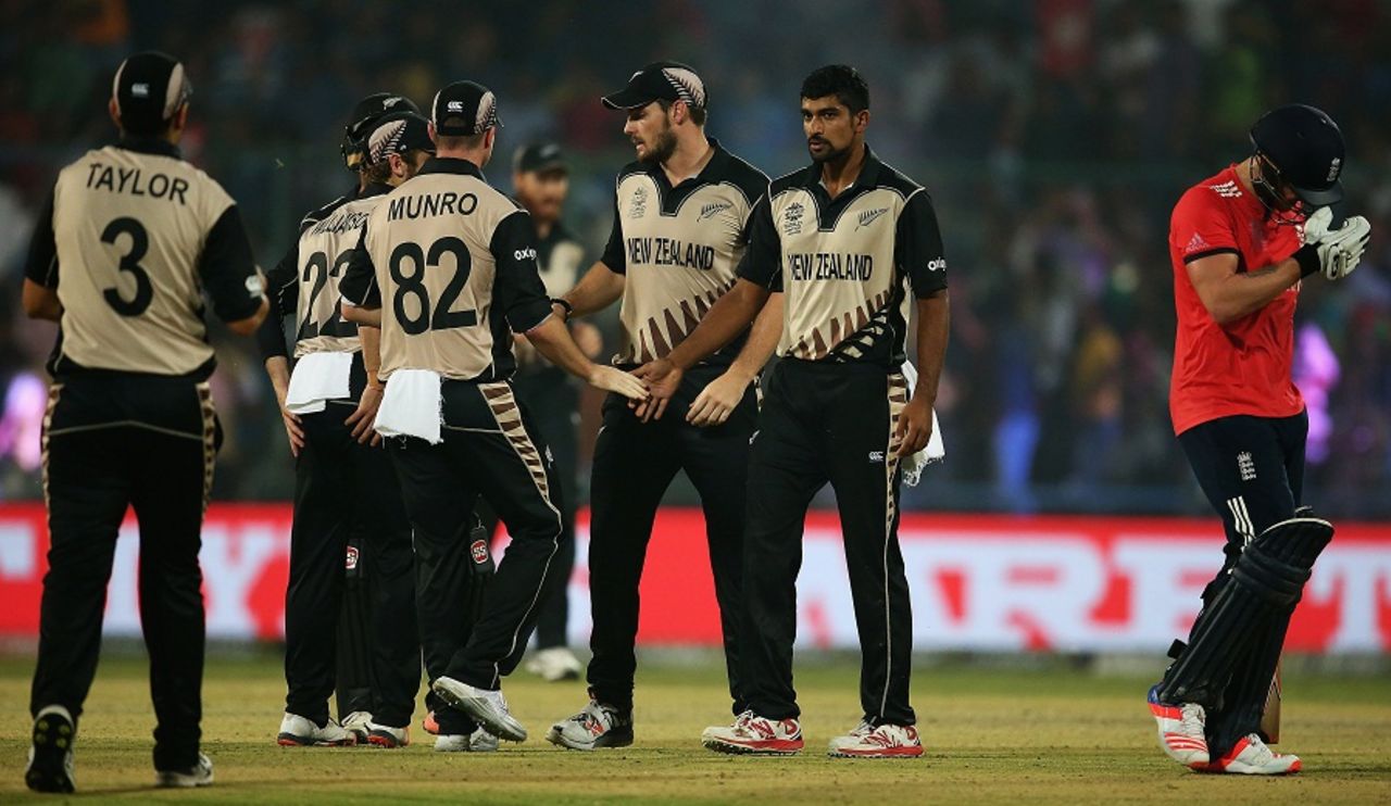 Ish Sodhi dented England's chase with two wickets off consecutive balls, England v New Zealand, World T20 2016, semi-final, Delhi, March 30, 2016