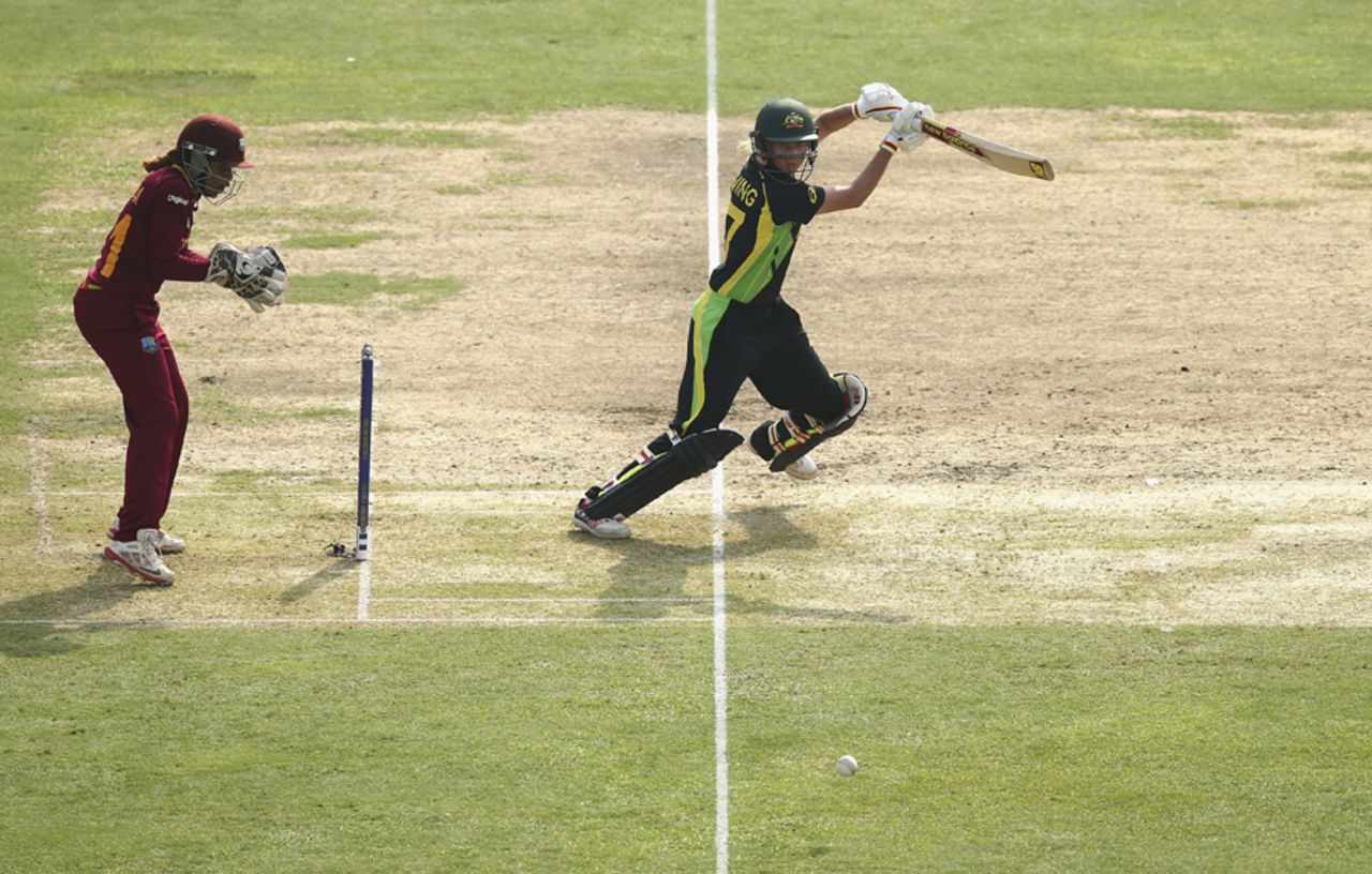 Meg Lanning plays square of the wicket, Australia v West Indies, Women's World T20, final, Kolkata, April 3, 2016