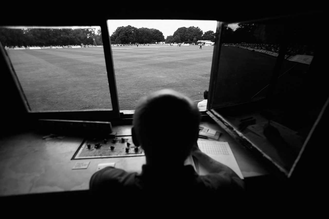 Scorer Alan James at work, Middlesex v Somerset, Friends Life T20, Southgate, July 10, 2011