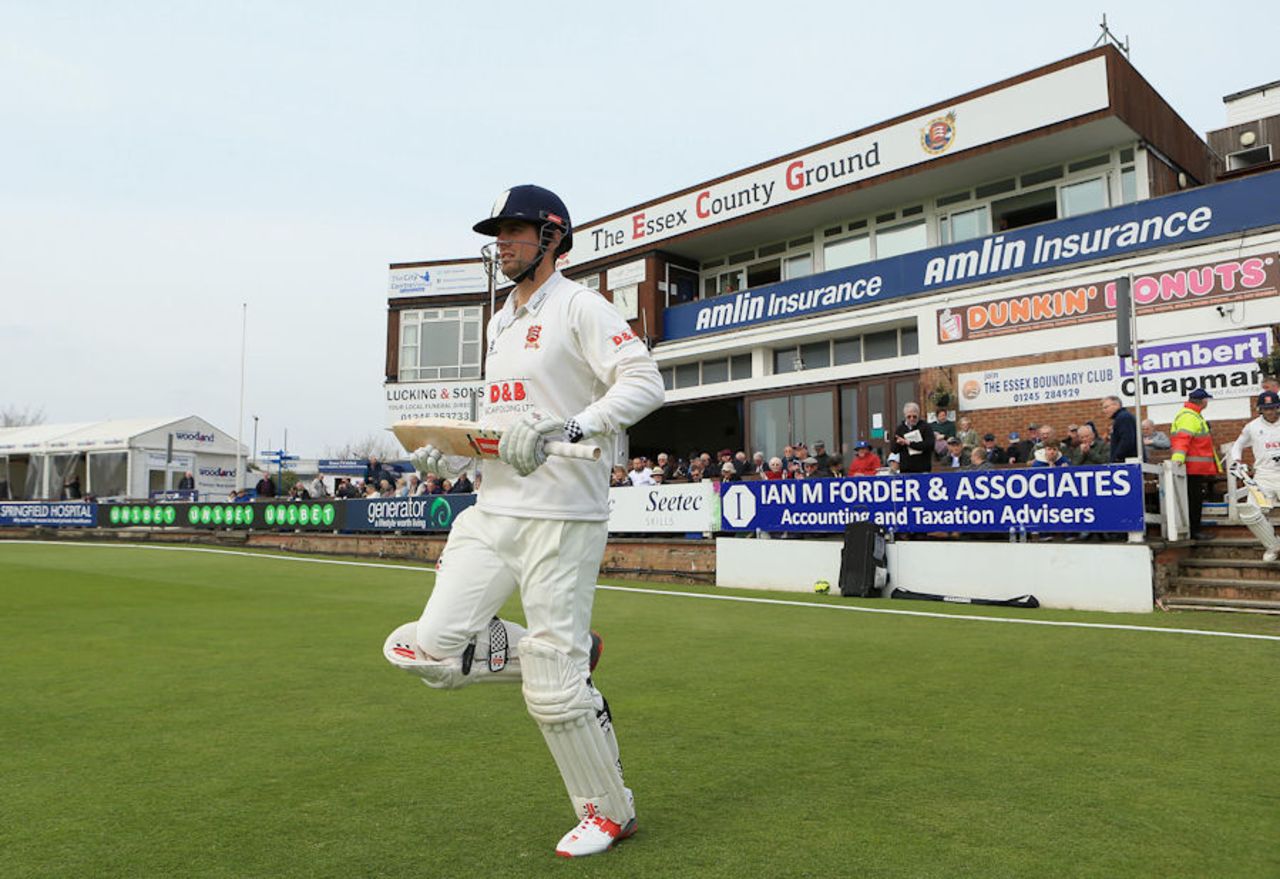 Alastair Cook begins the 2016 season on his home ground at Chelmsford, Essex v Gloucestershire, Specsavers Championship Division Two, April 10, 2016