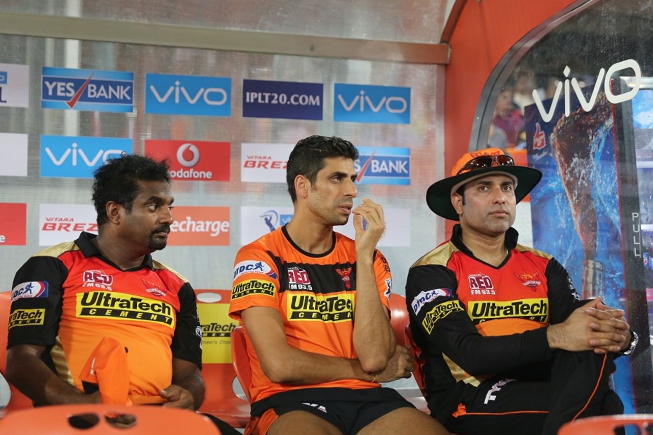 The Sunrisers Hyderabad camp will have a lot to mull over after their side's dismal performance, Sunrisers Hyderabad v Kolkata Knight Riders, IPL 2016, Hyderabad, April 16, 2016
