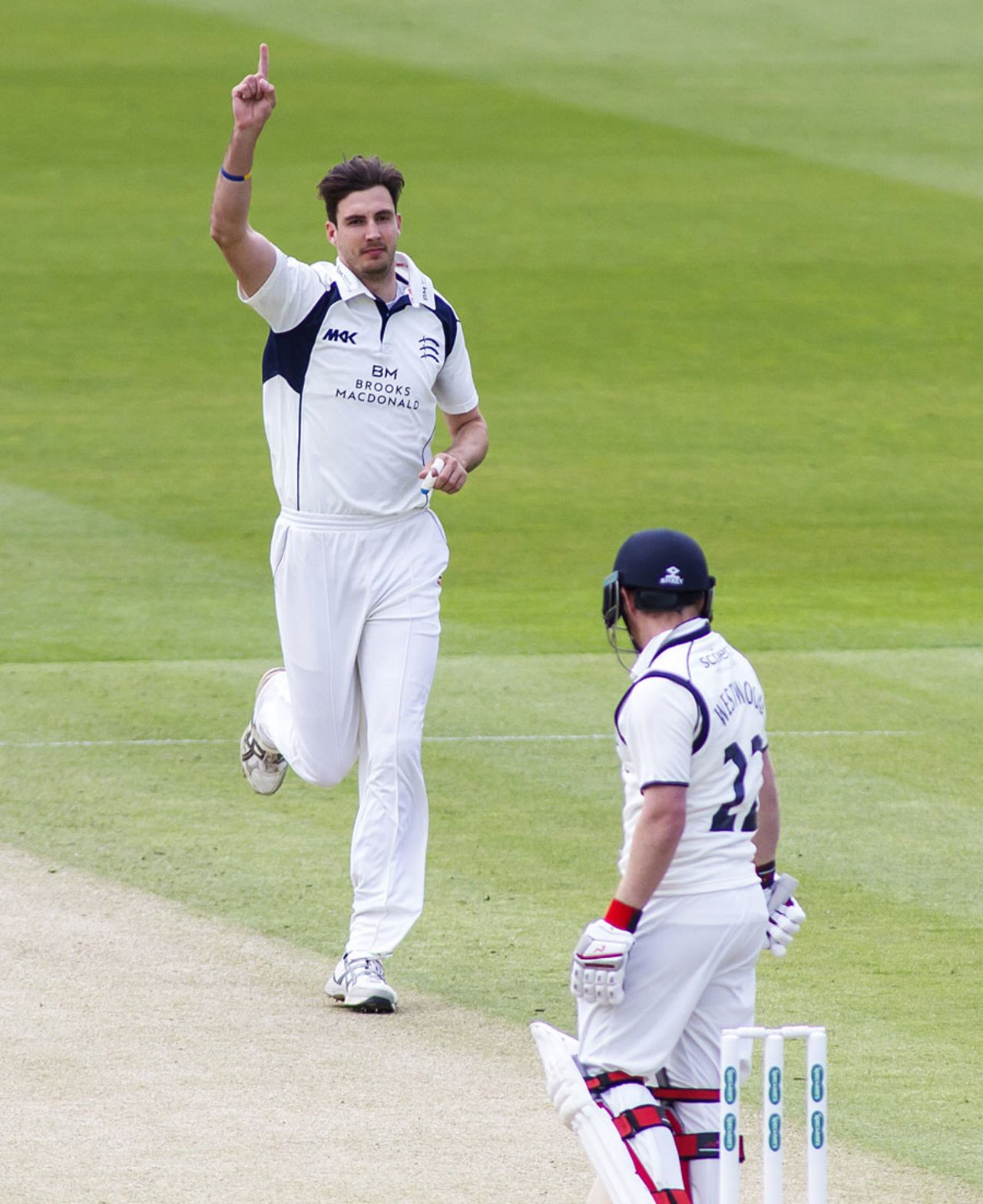 Steven Finn struck with his first ball of the season, Middlesex v Warwickshire, Specsavers County Championship, Division One, Lord's, 2nd day, April 18, 2016