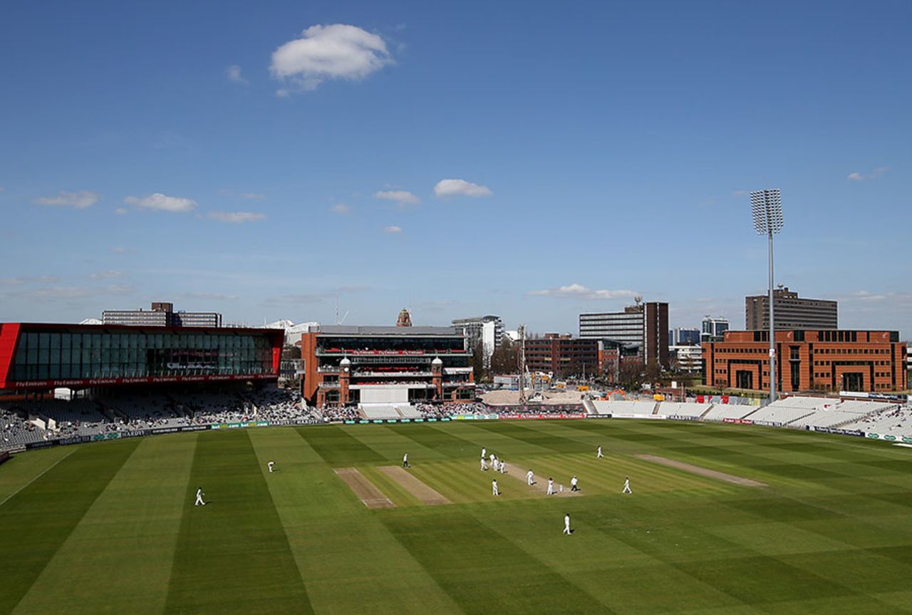 A general view of Old Trafford, Lancashire v Nottinghamshire, Specsavers County Championship, Division One, Old Trafford, 3rd day, April 19, 2016