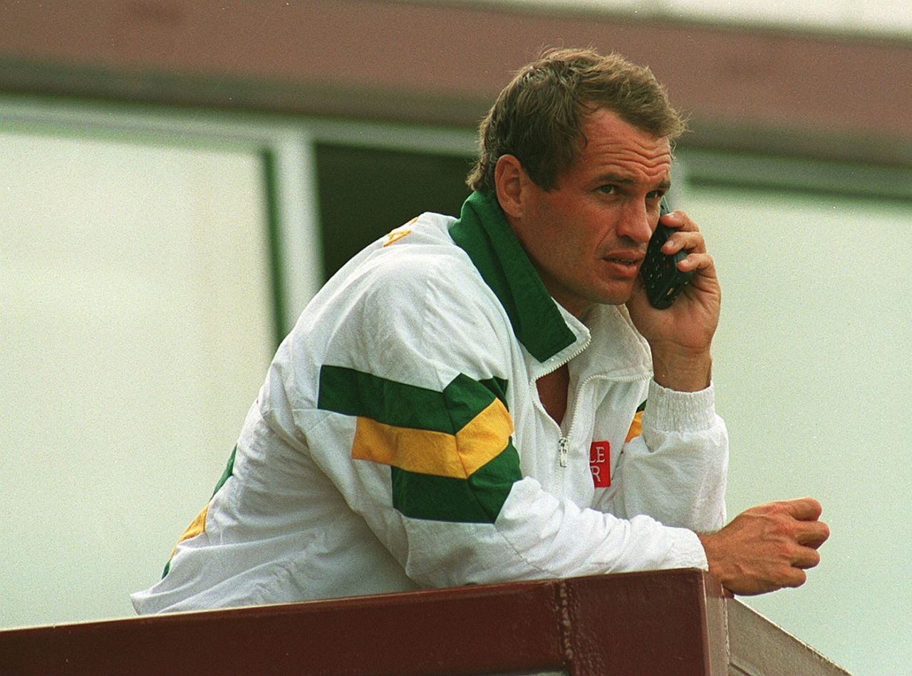 Kepler Wessels on the phone, England v South Africa, 1st Test, Lord's, July 23, 1994 