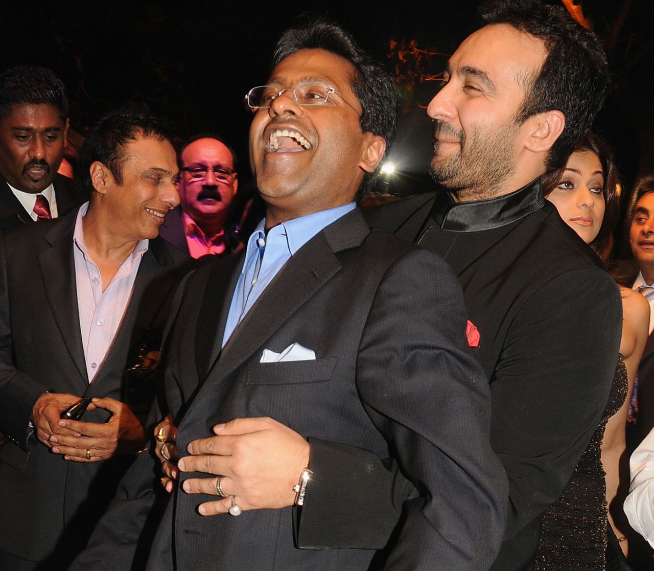 Lalit Modi and Raj Kundra at the IPL opening party in Mumbai, March 11, 2010