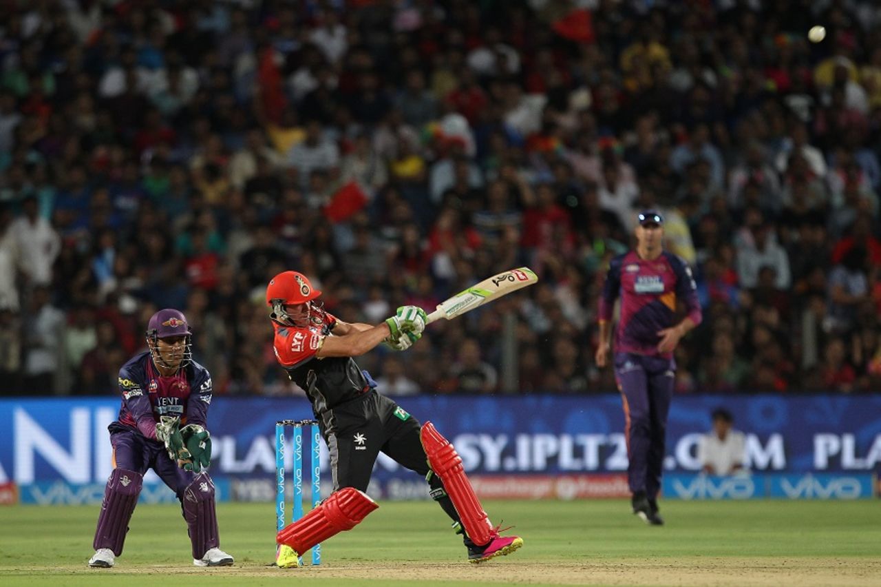 AB de Villiers scored his third half-century of IPL 2016, Rising Pune Supergiants v Royal Challengers Bangalore, IPL 2016, Pune, April 22, 2016