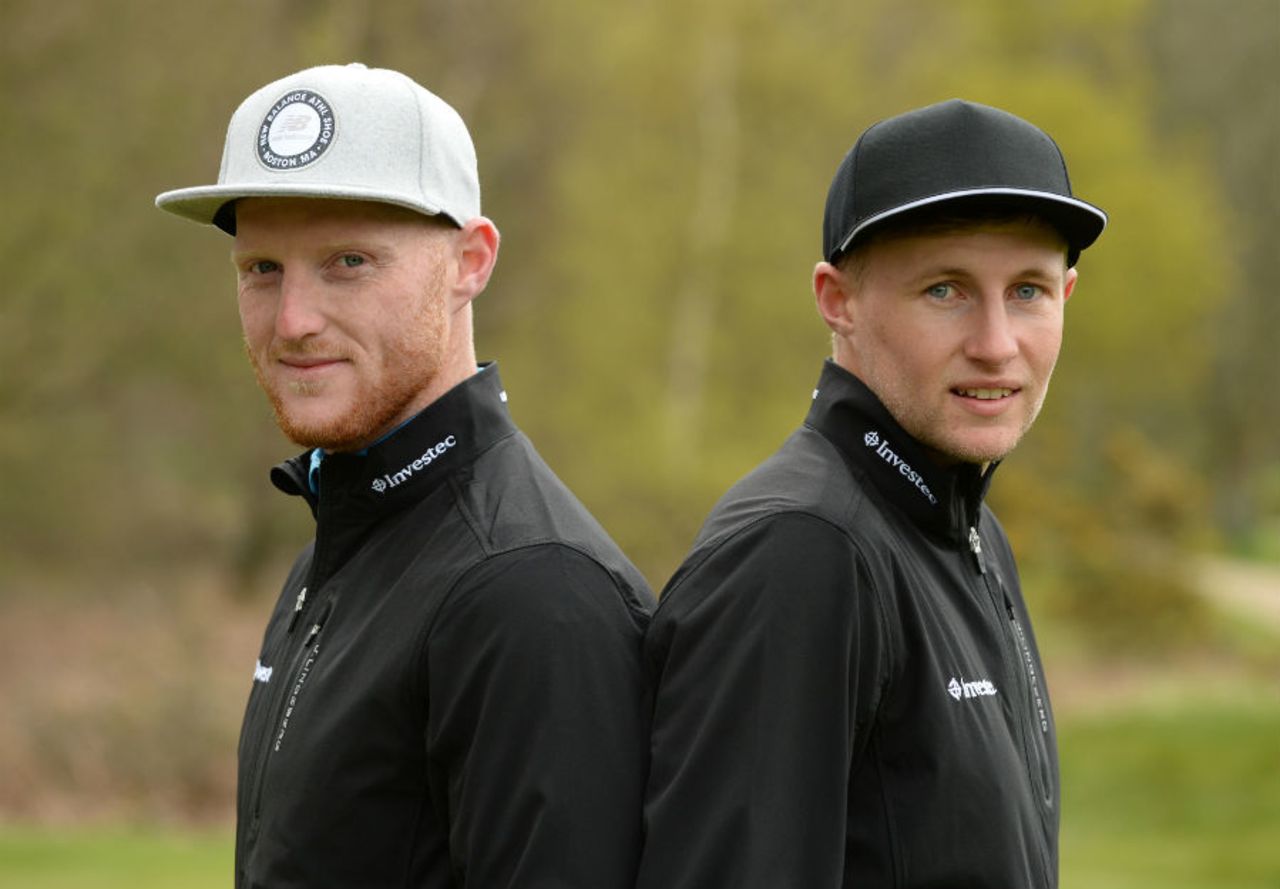 Ben Stokes and Joe Root at Woburn Golf Course, Investec Media Day, April 22, 2016