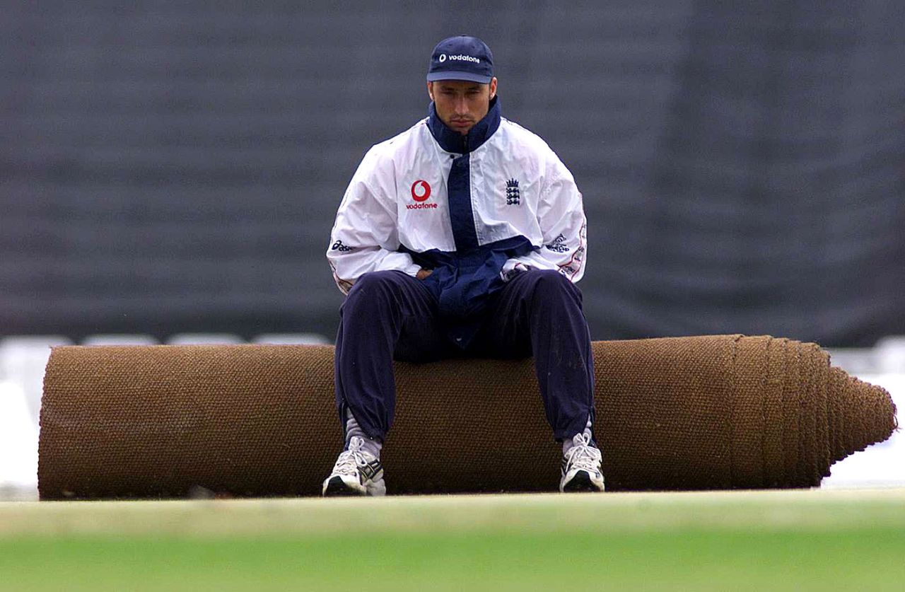 A pensive Nasser Hussain at the nets, Edgbaston, May 28, 1999