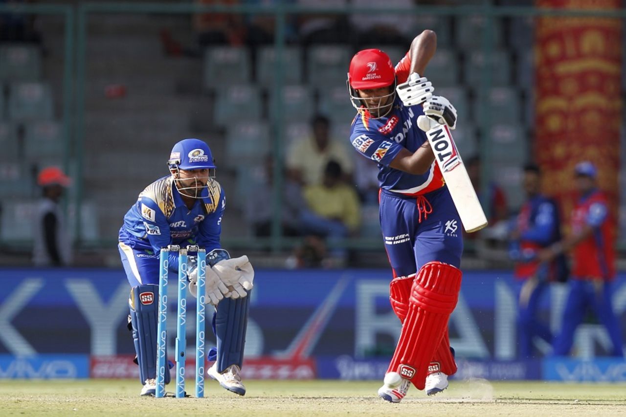 Sanju Samson top-scored for Delhi Daredevils with 60 off 48 balls, Delhi Daredevils v Mumbai Indians, IPL 2016, Delhi, April 23, 2016