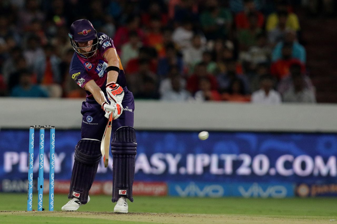 Steven Smith plays off his pads, Sunrisers Hyderabad v Rising Pune Supergiants, IPL 2016, Hyderabad, April 26, 2016