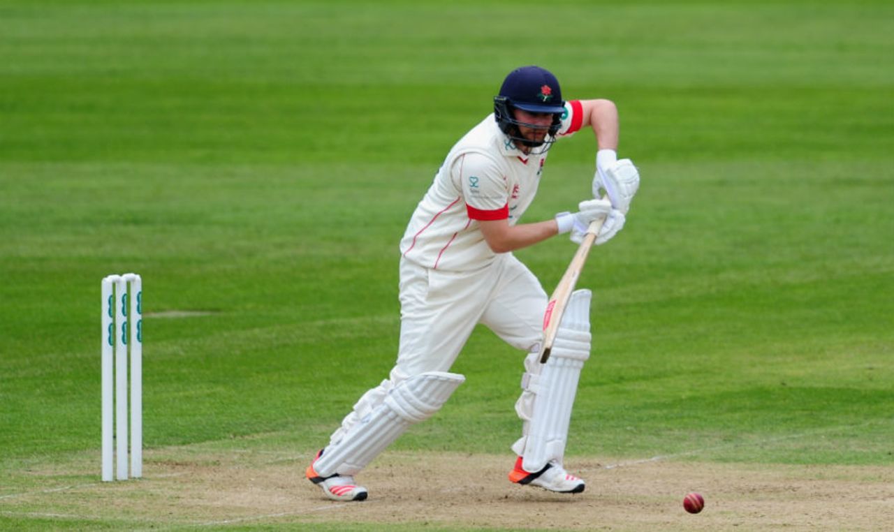 Karl Brown anchored Lancashire's batting in the morning session, Somerset v Lancashire, County Championship Division One, Taunton, May 1, 2016