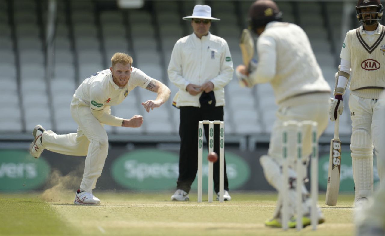 Ben Stokes bowled with aggression before lunch, Surrey v Durham, County Championship Division One, The Kia Oval, May 1, 2016