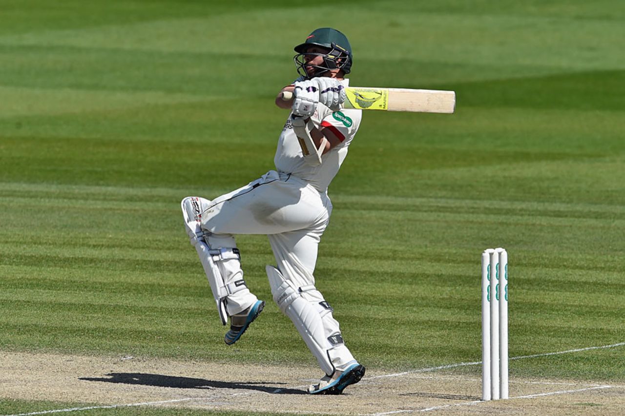 Mark Pettini pulls during his hundred, Sussex v Leicestershire, County Championship, Division Two, Hove, 3rd day, May 3, 2016
