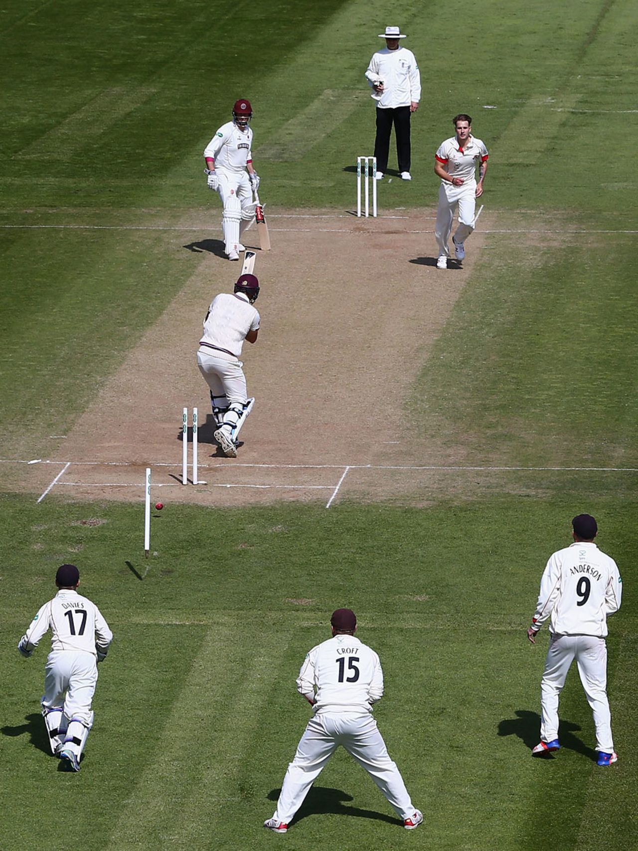 Tim Groenewald's off stump went for a walk, Somerset v Lancashire, County Championship, Division One, Taunton, 4th day, May 4, 2016