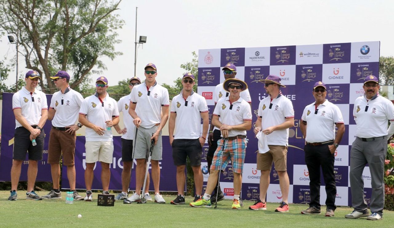 Preparing to tee off: KKR players came together for a charity event of golf, Kolkata, May 5, 2016