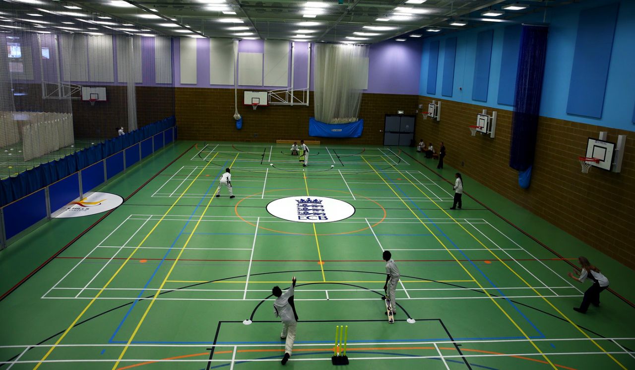 A general view of the indoor cricket facility at Crown Hills Community College in Leicester, October 15, 2014