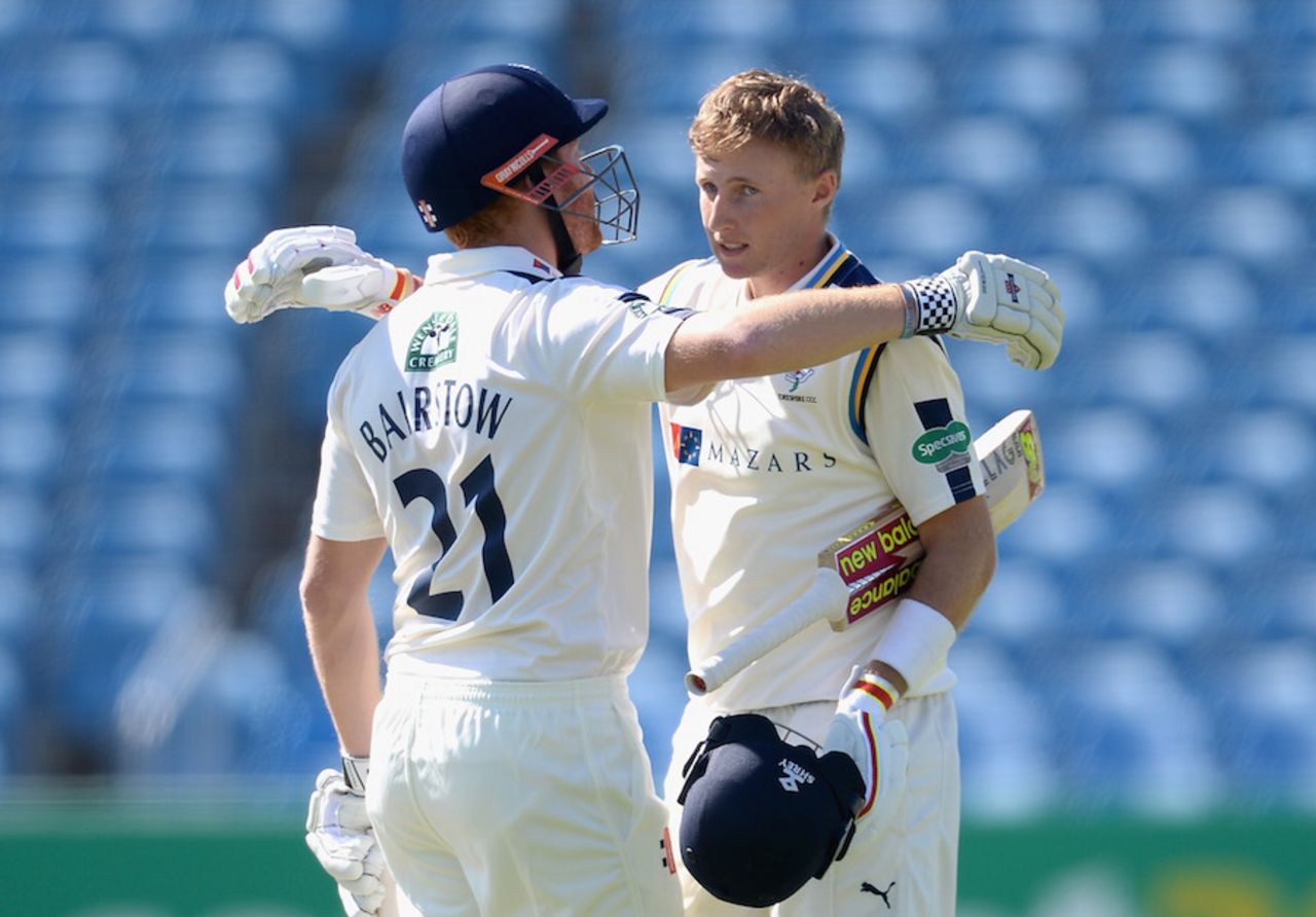 Joe Root and Jonny Bairstow shared a magnificent stand, Yorkshire v Surrey, County Championship, Division One, Headingley, 2nd day, May 9, 2016