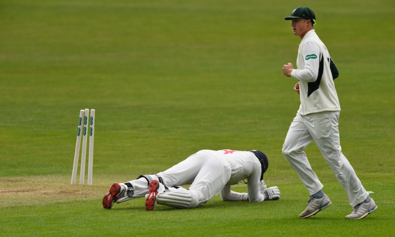 Jacques Rudolph was run out, Glamorgan v Worcestershire, County Championship, Division Two, Cardiff, 2nd day, May 9, 2016
