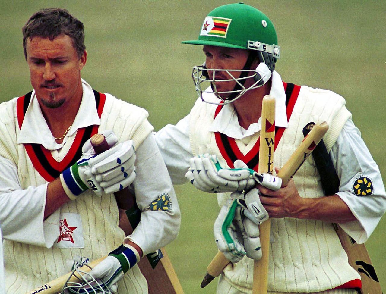 Murray Goodwin and Andy Flower seal the win against Pakistan, Pakistan v Zimbabwe, 1st Test, Peshawar, 4th day, November 30, 1998