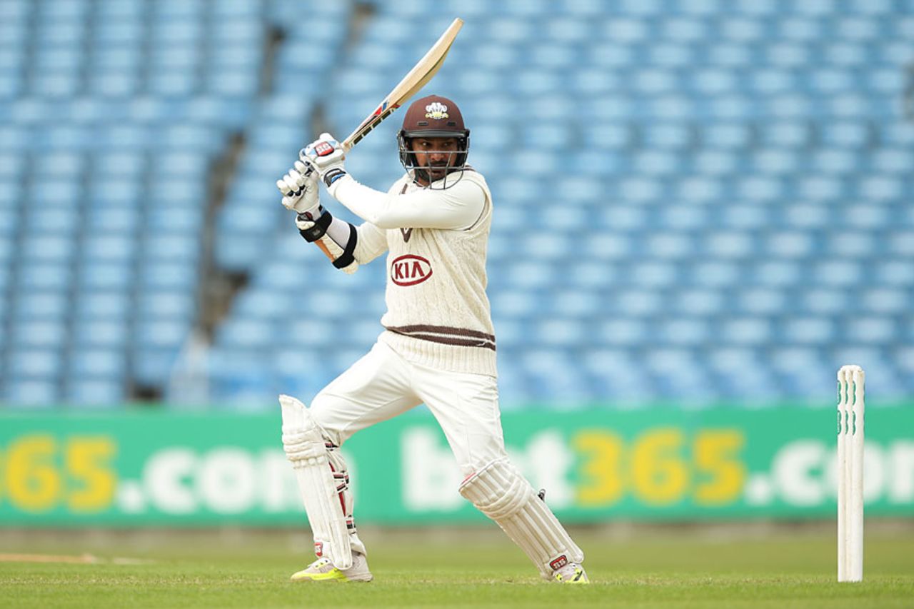 Kumar Sangakkara offered resistance with 61, Yorkshire v Surrey, County Championship, Division One, Headingley, 4th day, May 11, 2016