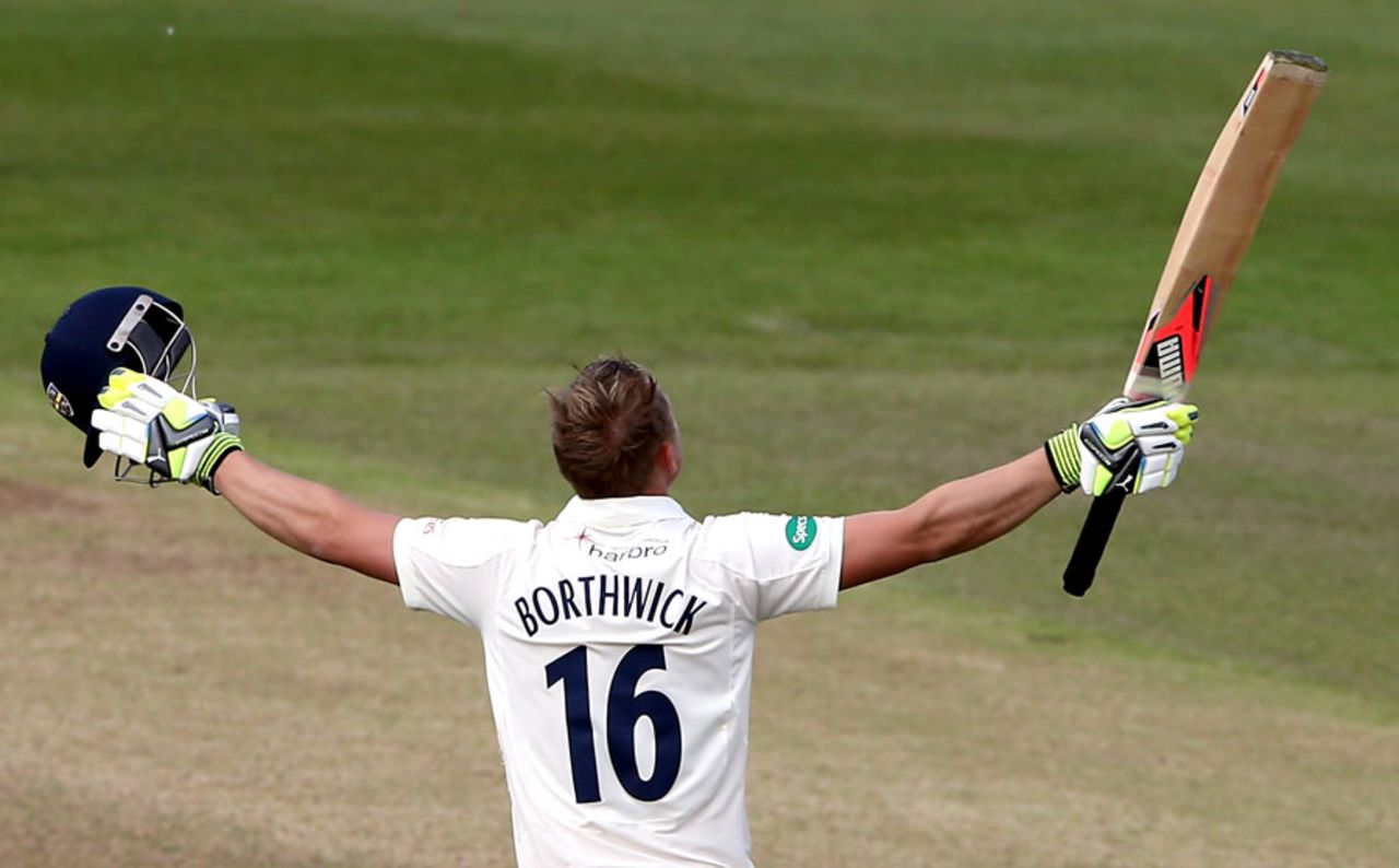 Scott Borthwick made his 13th first-class hundred, Durham v  Lancashire, County Championship, Division One, Chester-le-Street, 1st day, May 15, 2016