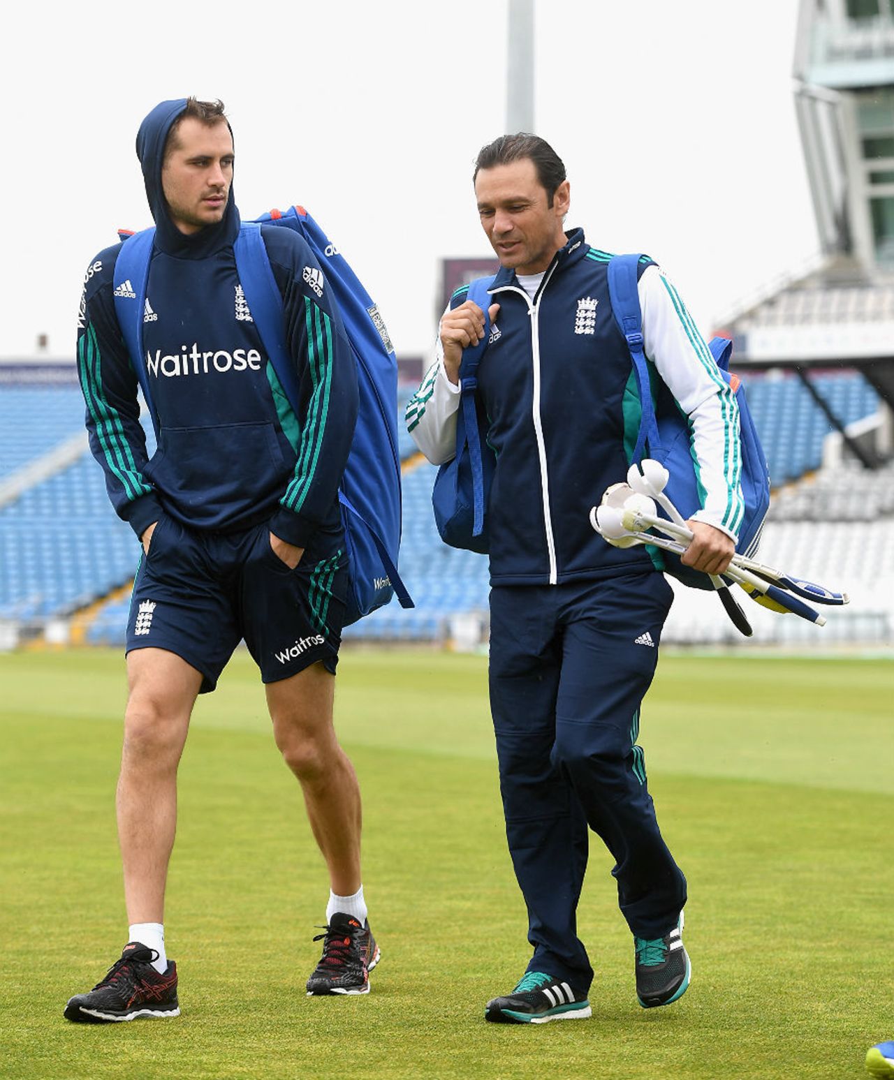 Alex Hales chats to England's batting coach, Mark Ramprakash, England v Sri Lanka, first Test, Headingley, May 18, 2016
